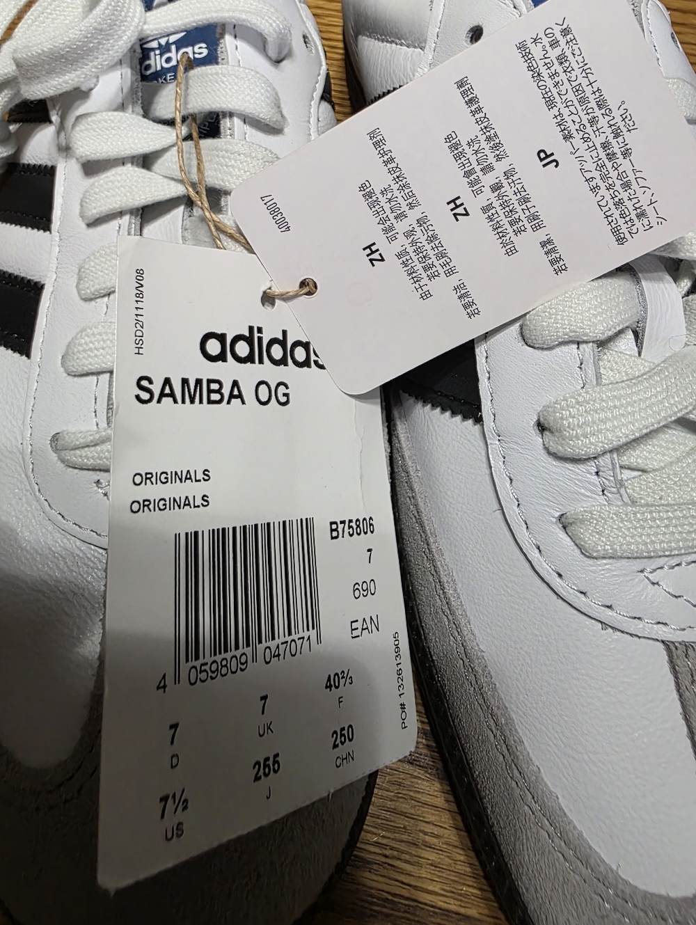 adidas Samba OGWhite / Gray / Black Classic Sneakers Size 7.5m/9w NEW - Picture 7 of 8